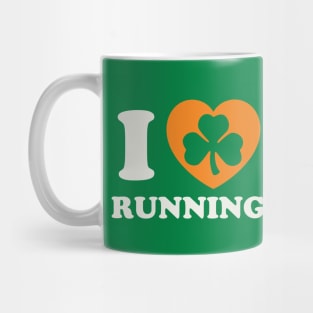 St Patricks Day Running Irish Runner Shamrock Heart Mug